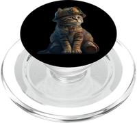 Funny Firefighter Cat Fire Brigade Cats Fire Department Kids PopSockets PopGrip for MagSafe