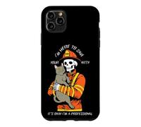 Funny Firefighter Skeleton I'm Here To Save Your Kitty Case for iPhone 11 Pro Max