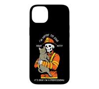 Funny Firefighter Skeleton I'm Here To Save Your Kitty Case for iPhone 14 Plus