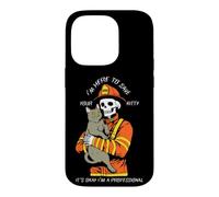 Funny Firefighter Skeleton I'm Here To Save Your Kitty Case for iPhone 14 Pro