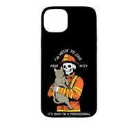 Funny Firefighter Skeleton I'm Here To Save Your Kitty Case for iPhone 15 Plus