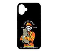 Funny Firefighter Skeleton I'm Here To Save Your Kitty Case for iPhone 16 Plus