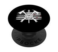 Funny Firefighter Thin Red Line Flag Maltese Cross PopSockets Adhesive PopGrip