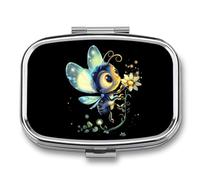 Funny Firefly Bugs Insects Pill Box 2 Compartment Pill Case Decorative Organizer Storage Boxes Holder Cute