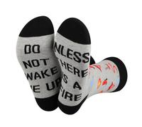 Funny Fireman Socks Fireman Firefight Off Duty Socks Firefighter Socks Fireman Appreciation Gift (Cotton, There Is A Fire SOCKS)