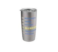 Funny First Marathon Runner Celebration Humor Stainless Steel Insulated Tumbler
