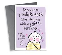 Funny First Mother's Day Card From The Baby - First Time Mum Broken Lady Bits