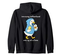 Funny First Time Dads with New-born Baby Struggles Zip Hoodie