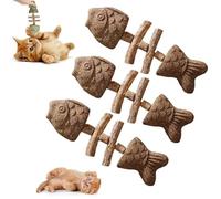 Funny Fish Bone Toys Teeth Cleaning Toy With Catnip & Silver Vine For Indoor Pet Interactive Supplies Toy Kitten