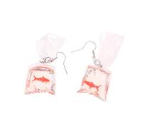 Funny Fish in Bag Earrings Resin Personality Goldfish Water Bag Dangle Earrings Dangle Hook Earrings Charm for Girls Women
