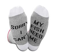 Funny Fish Lover Gift: 'Sorry, I Can't - My Fish Need Me' EU Socks Present for Fisherman