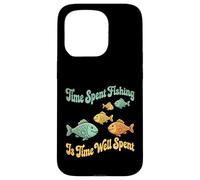 Funny Fishing Gift Vintage Retro Fish Time Spent Well Case for iPhone 15 Pro