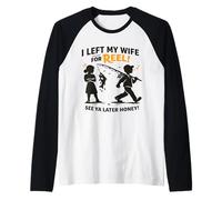 Funny Fishing I Left My Wife for Reel Fisherman Joke Fish Raglan Baseball Tee
