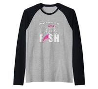 Funny Fishing Move Over Fellas let a Chick Show How to Fish Raglan Baseball Tee