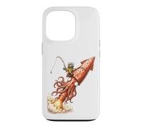 Funny Fishing s Giant Squid Rocket s Retro Angler Case for iPhone 13 Pro