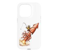 Funny Fishing s Giant Squid Rocket s Retro Angler Case for iPhone 15 Pro