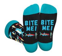 Funny Fishing Socks for Men & Teen Boys- BITE ME Novelty Socks - Fathers Day Gift for Fishing Lovers,Dad,Husband or Brother - Fun Gifts Ideas for Birthday, Valentines & Christmas Stocking Fillers
