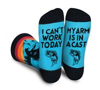 Funny Fishing Socks for Men & Teen Boys- I CAN'T WORK TODAY Novelty Socks - Fathers Day Gift for Fishing Lovers,Dad,Husband - Fun Gag Gifts Ideas for Birthday, Valentines & Christmas Stocking Fillers