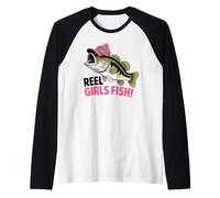 Funny Fishing Summer Vacation Lake Life Bass Angler Raglan Baseball Tee