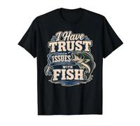 Funny Fishing Trust Issues Bass Angler Value Graphic T-Shirt, Men, Black, L