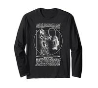 Funny Fishing Vitruvian Man Leonardo Da Vinci Fisherman Long Sleeve T-Shirt