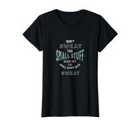 Funny Fitness Humor Don't Sweat the Small Stuff Value Graphic T-Shirt, Women, Black, M