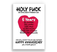 Funny Five Years Anniversary Card | For Her | For Him | 5 Year Anniversary Card | 5 years Married | Happy Anniversary