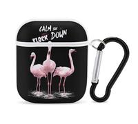 Funny Flamingo Calm The Flock Down Case Compatible with AirPods 2nd 1st