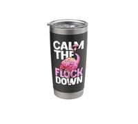 Funny Flamingo Calm The Flock Down Funny Beach Tropical Stainless Steel Insulated Tumbler