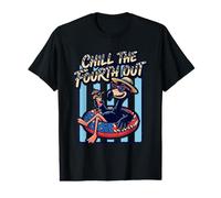 Funny Flamingo Chill The Fourth Out Summer 4th of July Value Graphic T-Shirt