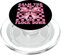 Funny Flamingo Girl Mom Pink Coquette Calm The Flock Down PopSockets PopGrip for MagSafe