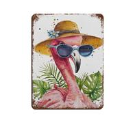 Funny Flamingo Poster Retro Poster Metal Tin Sign Chic Art Retro Iron Painting Bar People Cave Cafe Family Garage Poster Wall Decoration 12x16inch(30x40cm)