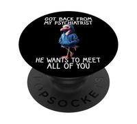 Funny Flamingo Saying Back From My Psychiatrist Quote PopSockets Adhesive PopGrip