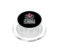 Funny Flamingo Saying Im Really A Flamingo Human Costume PopSockets PopGrip for MagSafe