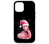 Funny flamingo watercolor Christmas secret santa hat xmas Case for iPhone 12/12 Pro