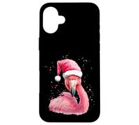 Funny flamingo watercolor Christmas secret santa hat xmas Case for iPhone 16 Plus