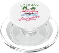 Funny Flamingos drinking Cocktails It's 5 O'Clock Somewhere PopSockets PopGrip for MagSafe
