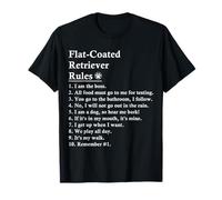 Funny Flat Coated Retriever Dog Rules T-Shirt