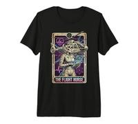 Funny Flight Nurse Skeleton Tarot Card Premium T-Shirt