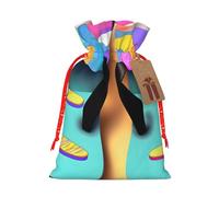 Funny Flip Flops Slippers Art Sandals Print Birthday Gifts Wrap Bag Unique Drawstring Gifts Bag Canvas Bags for Party Wedding Present,1 Piece M