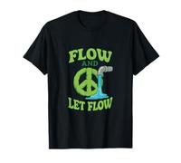 Funny Flow and Let Flow Plumber Peace Sign Print T-Shirt