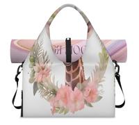 Funny Flower Giraffe Sports Duffel Bag for Women Men Weekend Overnight Bag with Shoe Compartment Shoulder Tote Luggage Bag for Yoga Gym Travel