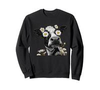 Funny Flowery Cow with Daisies for Dandelion and Cows Lovers Sweatshirt