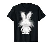 Funny Fluffy Bunny with Wild Fur Cute Rabbit Art T-Shirt