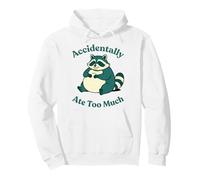 Funny Fluffy Cat Accidentally Ate Too Much Illustration Pullover Hoodie