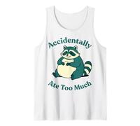 Funny Fluffy Cat Accidentally Ate Too Much Illustration Tank Top