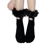 Funny Fluffy Socks Womens Ugly Socks Women Ladies' Big Mouthed Plush Sock Fleece Lined Thickened Warm Coral Fleece Sleeping Sock For Women Men