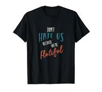 Funny Flute Don't Hate us Because We're flutiful Value Graphic T-Shirt, Men, Black, XL