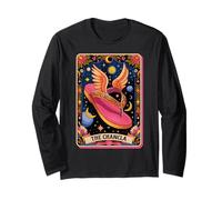 Funny Flying Chancla Hispanic Culture Retro Tarot Card Long Sleeve T-Shirt