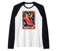 Funny Flying Chancla Hispanic Culture Retro Tarot Card Raglan Baseball Tee